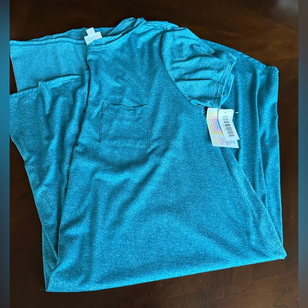 NWT LulaRoe Heather Green Blue Teal‎ Carly Dress, Size XL, New with Tags